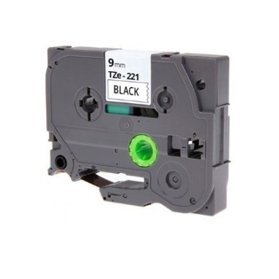 FITA P/ GRAVAÇAO COMPATIVEL C/  BROTHER P-TOUCH TZE221 9MM x 8MT  TEXTO PRETO / FITA  BRANCO
