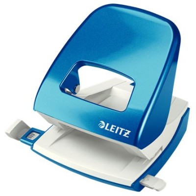 FURADOR LEITZ WOW 5008 C/ REGUA 30FLS AZUL METALICO
