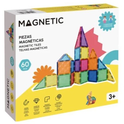 JOGO MAGNETIC C/ 60 PECAS FORMAS MAGNETICAS