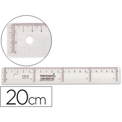 REGUA PLASTICO TRANSPARENTE 20CM