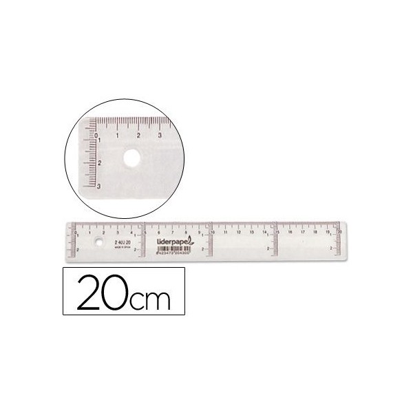 REGUA PLASTICO TRANSPARENTE 20CM