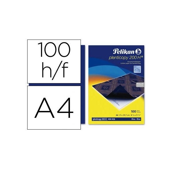 CAIXA C/ 100 x FOLHAS PAPEL QUIMICO MANUAL PELIKAN A4 AZUL