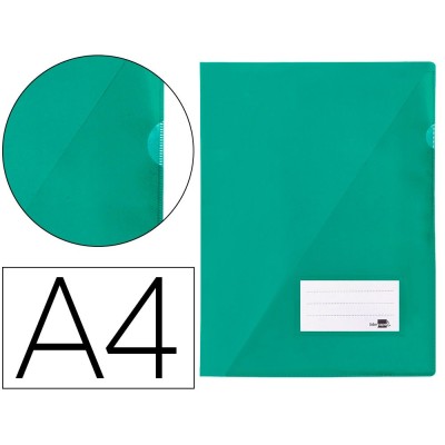 PASTA PLASTICA LISA C/ BOLSA E VISOR A4 VERDE