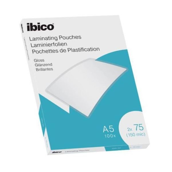 PACK C/ 100 FLS - BOLSA PLASTIFICAR TERMICA A5 75My - IBICO
