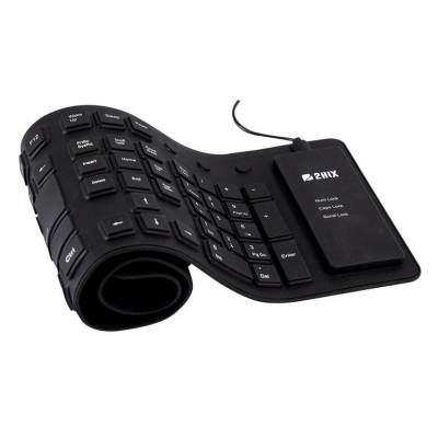 TECLADO EM SILICONE LAVAVEL 2HIX C/ FIO USB - PRETO
