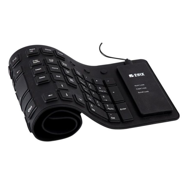 TECLADO EM SILICONE LAVAVEL 2HIX C/ FIO USB - PRETO