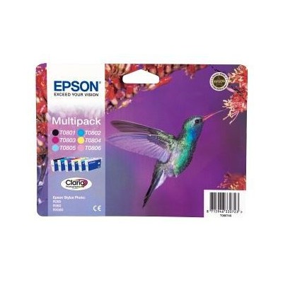 KIT 6 x TINTEIROS EPSON T0807 (BK/M/C/Y/LM/LC) ORIGINAL