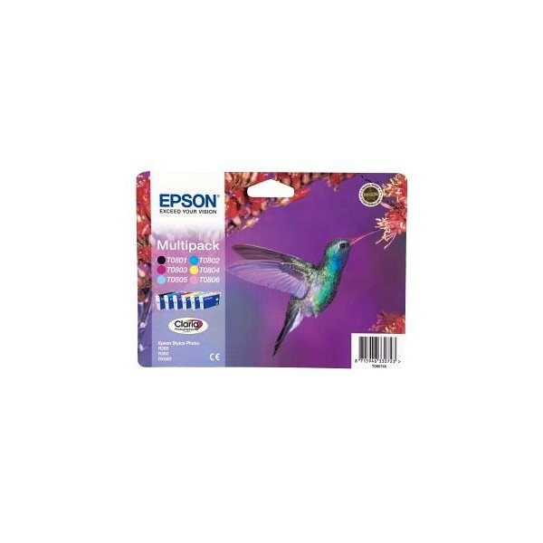 KIT 6 x TINTEIROS EPSON T0807 (BK/M/C/Y/LM/LC) ORIGINAL