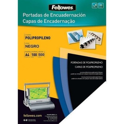 ACETATO ENCADERNAÇAO FELLOWES 54772 PVC 500MIC A4 OPACO PRETO