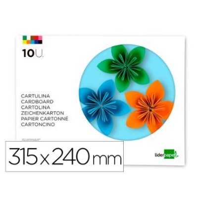 BLOCO DE CARTOLINAS A4+ 32,5x23cm 180gr. 10FLS CORES SORTIDAS