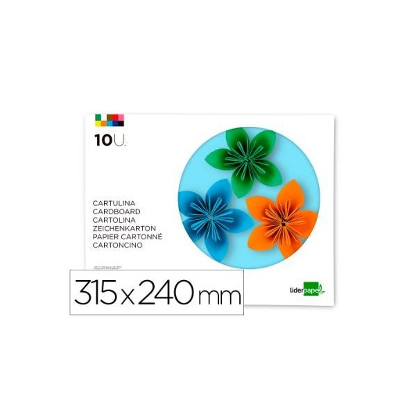 BLOCO DE CARTOLINAS A4+ 32,5x23cm 180gr. 10FLS CORES SORTIDAS
