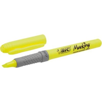 MARCADOR FLUORESCENTE BIC MARKING HIGHLIGHTER GRIP "FINO" 1.6 a 3.3mm AMARELO