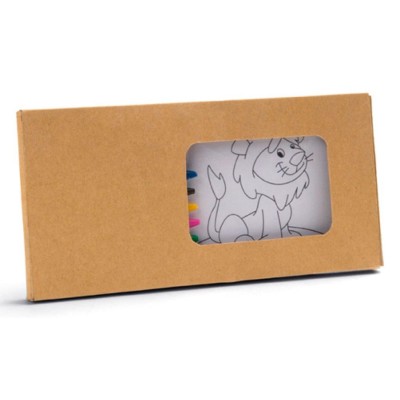 CAIXA C/ 8 LAPIS DE CERA + 8 CARTOES PARA PINTAR