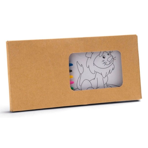 CAIXA C/ 8 LAPIS DE CERA + 8 CARTOES PARA PINTAR