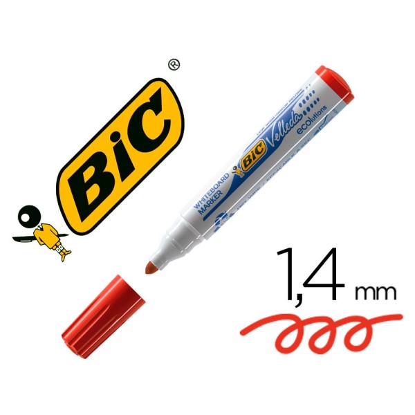 MARCADOR QUADRO BRANCO BIC VELLEDA 1701-03 BICO GROSSO VERMELHO
