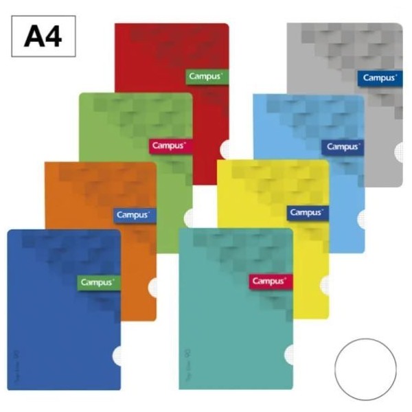 CADERNO AGRAFADO CAMPUS CAPA COLORIDA SORTIDAS PLASTIFICADA A4 48FLS 90GR LISO