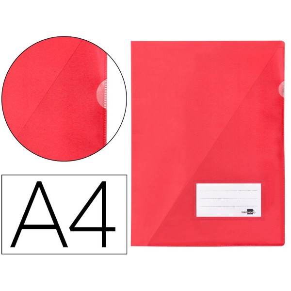 PASTA PLASTICA LISA C/ BOLSA E VISOR A4 VERMELHO