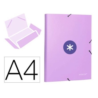 PASTA / CAPA PROJETOS CARTAO RIGIDO ANTARTIK C/ ABAS C/  ELASTICO L40mm LILAS