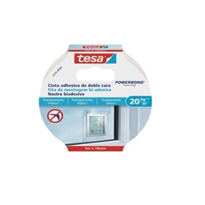 FITA ADESIVA DUPLA FACE TESA POWERBOND 19MMx5MT  SUPERFICIES TRANSPARENTES 