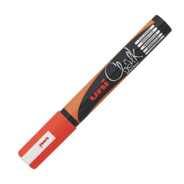 MARCADOR GIZ LIQUIDO UNIBALL CHALK  PWE-5M 1.8 a 2.5mm LARANJA FLUORESCENTE