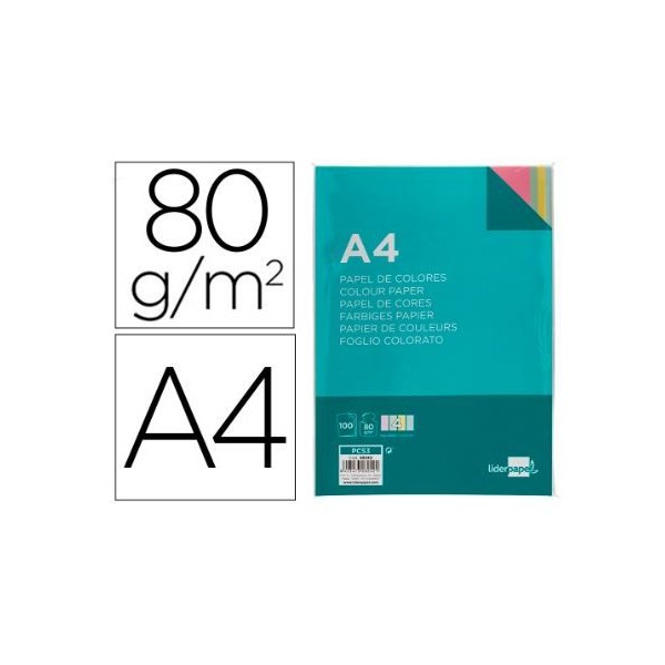 RESMA PAPEL FOTOCOPIA QC A4 80GR. 4 CORES x 25FLS CORES PASTEL