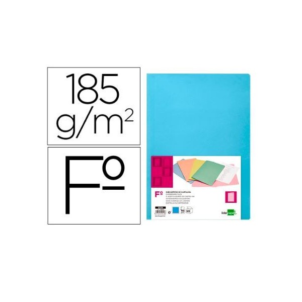 PASTA CLASSIFICADOR LP EM CARTOLINA DE 180gr A4 FOLIO AZUL CELESTE INTENSO