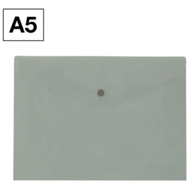 BOLSA ENVELOPE A5 PLASTICO C/FECHO MOLA/VELCRO CINZENTO