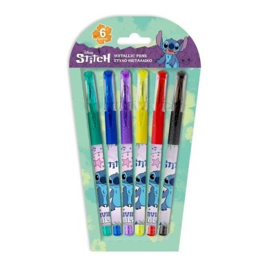 BLISTER C/ 6 x ESFEROGRAFICA DISNEY STITCH CORES SORTIDAS