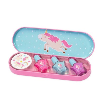 ESTOJO METALICO C/ PINTURAS DE UNHAS LITTLE UNICORNIO