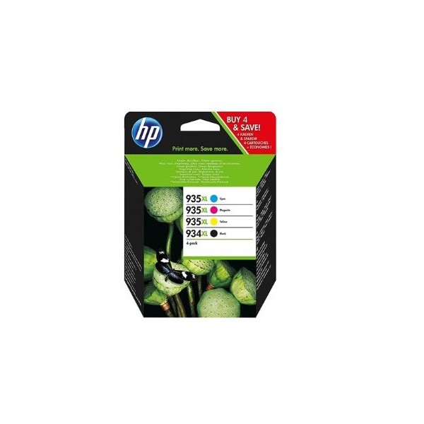 KIT 4 TINTEIROS HP 934XL( BK) + 935XL (C/M/Y) ORIGINAL