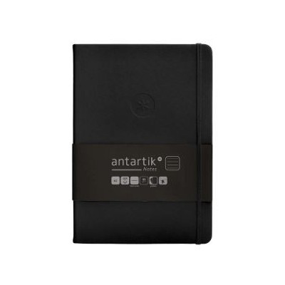 BLOCO NOTAS PAUTADO A5  100FLS 80gr. CAPA SEMI PELE PRETO C/ELASTICO