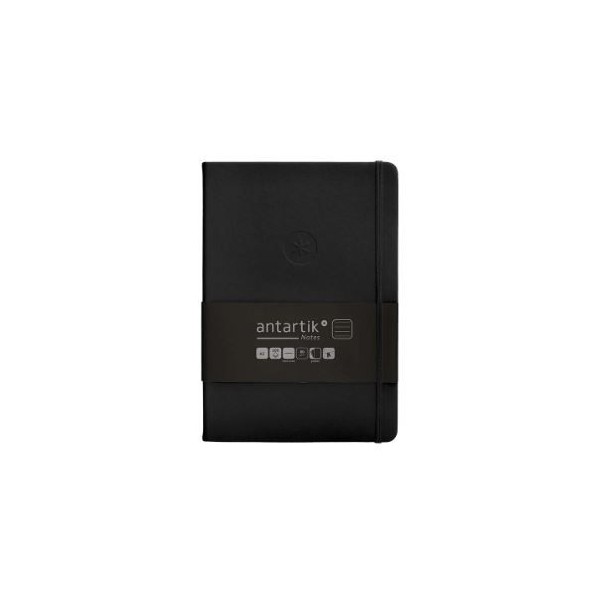BLOCO NOTAS PAUTADO A5  100FLS 80gr. CAPA SEMI PELE PRETO C/ELASTICO
