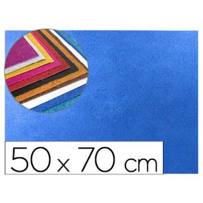 PLACA GOMA EVA 50x70CM AZUL ESCURO PURPURINA
