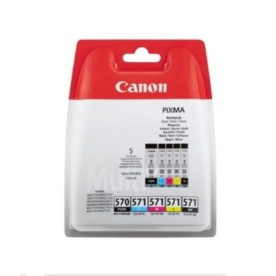 KIT 5 x TINTEIROS CANON PGI-570 (BK) + CLI-571 (BK/C/M/Y) ORIGINAL