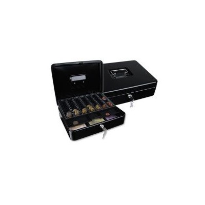 COFRE DINHEIRO COM BANDEJA PARA MOEDAS QC 300x90x240mm PRETO