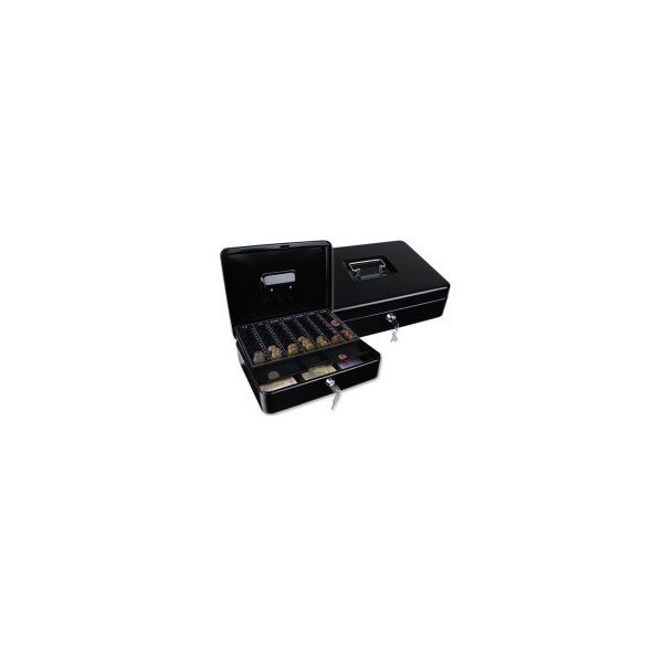 COFRE DINHEIRO COM BANDEJA PARA MOEDAS QC 300x90x240mm PRETO
