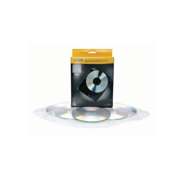 BOLSA PLASTICA FELLOWES CD-DVD CX 100UNID.