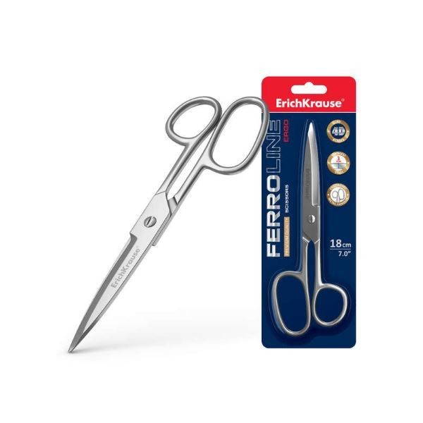 TESOURA COSTURA ERICHKRAUSE FERROLINE CORPO METALICO INOX 18CM 