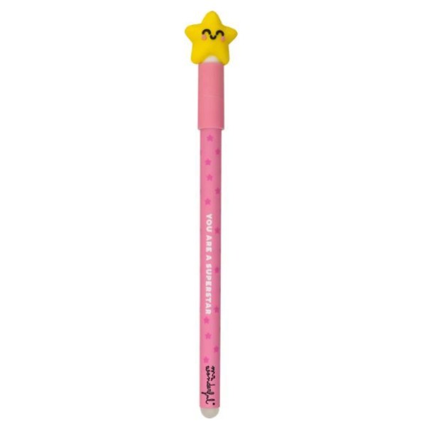 ESFEROGRAFICA APAGAVEL MR WONDERFUL BO-BO ESTRELA - YOU ARE A SUPERSTAR 0,7mm AZUL