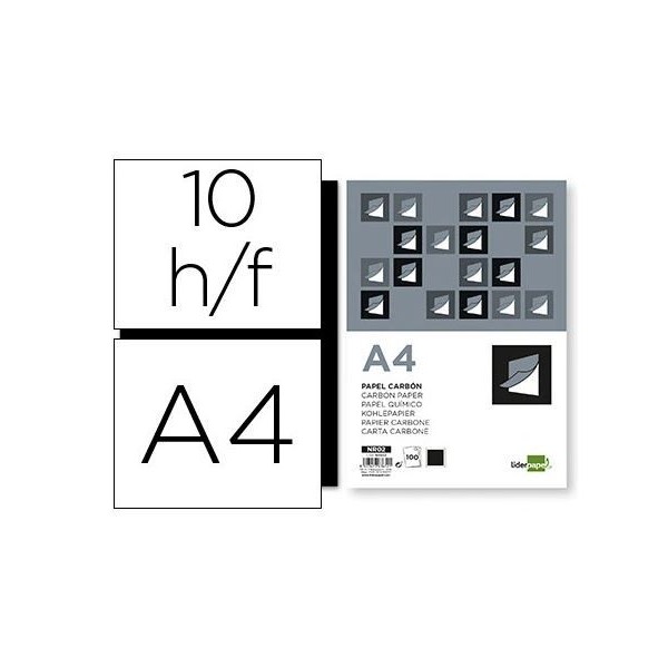 (PACK 10) FOLHAS PAPEL QUIMICO MANUAL LP A4 PRETO 