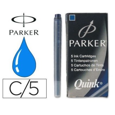 KIT 5 x RECARGAS ESFEROGRAFICA PERMANENTE PARKER QUINK - AZUL