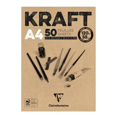 BLOCO DESENHO A4 50FLS 120GR. - KRAFT