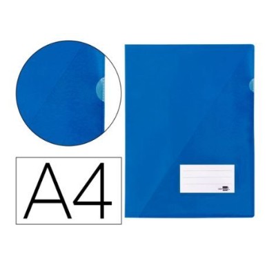PASTA PLASTICA LISA C/ BOLSA E VISOR A4 AZUL