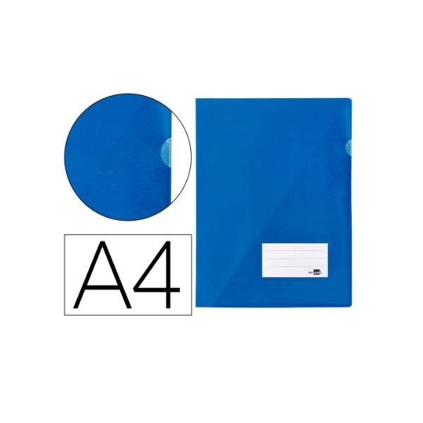 PASTA PLASTICA LISA C/ BOLSA E VISOR A4 AZUL