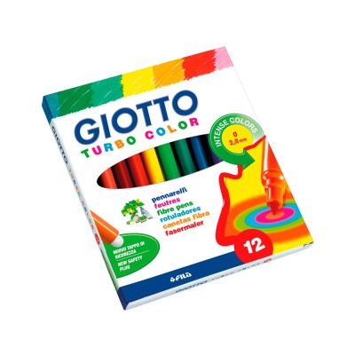 MARCADORES FELTRO COLORIDOS GIOTTO TURBO COLOR (12 CORES)