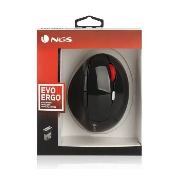 RATO ERGONOMICO NGS EVO ERGO VERTICAL PRETO S/ FIO