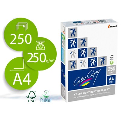 PAPEL COLOR COPY GLOSSY DIN A4 250gr 125 FOLHAS