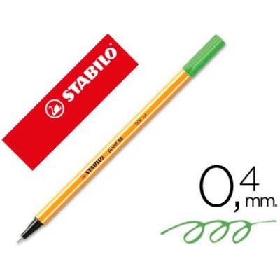 MARCADOR FINO STABILO FINELINER POINT 88 / 36  0,4MM VERDE