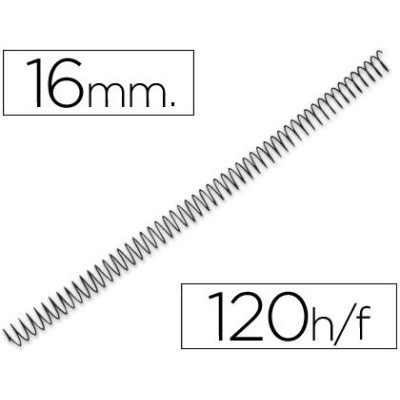ARGOLAS ESPIRAL METALICAS PASSO 5:1 16MM PRETO