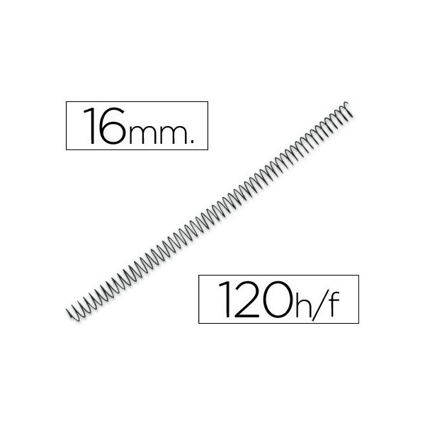 ARGOLAS ESPIRAL METALICAS PASSO 5:1 16MM PRETO